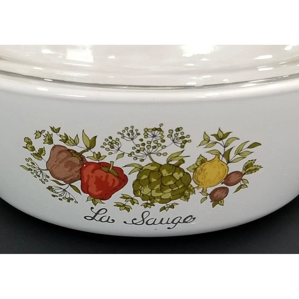 CorningWare Spice of Life La Sauge P‑81‑B 1 Pint Casserole Dish Vintage
